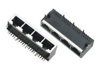 90度带屏蔽四联体滤波器 RJ45 8P8C网络接口